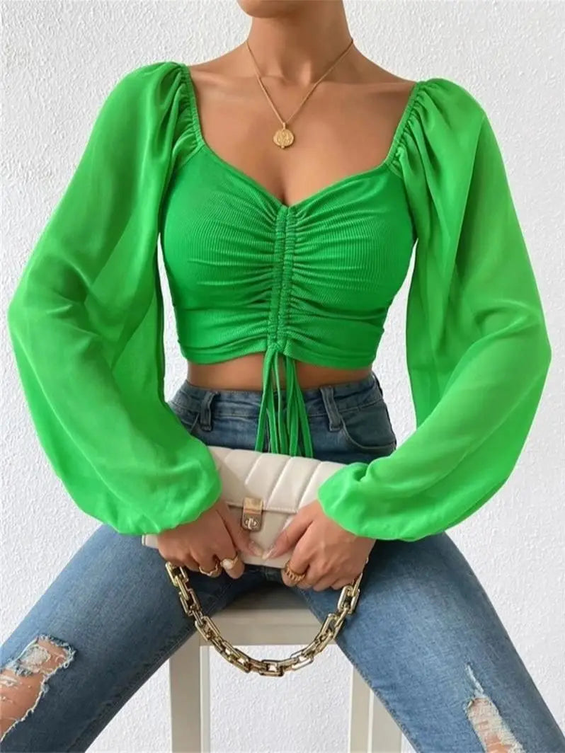 Woman Top Puff Sleeve