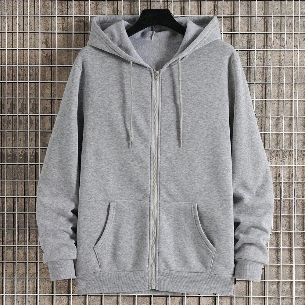 Plain Zip-up Hoodie